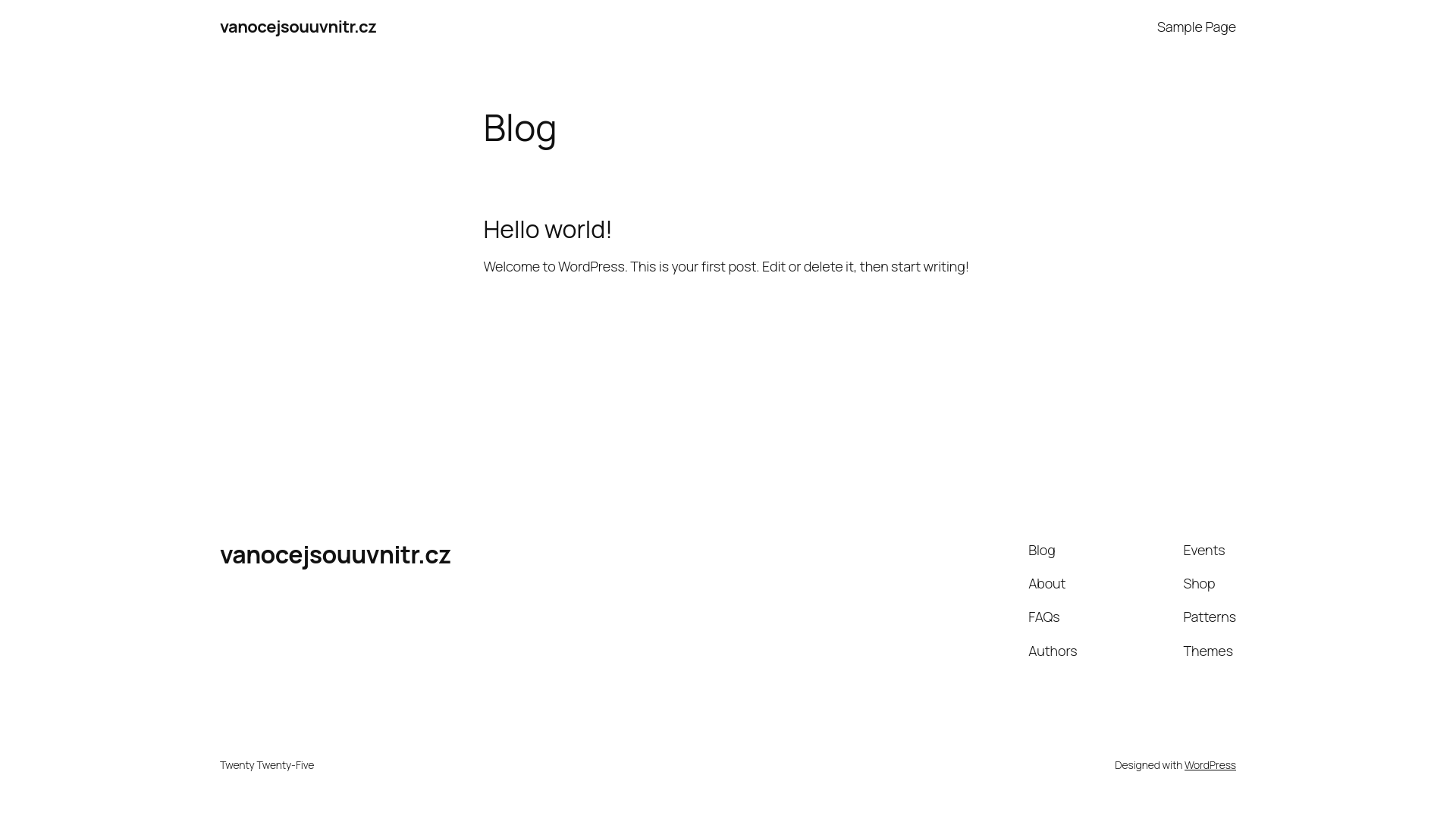 website screenshot of https://vanocejsouuvnitr.cz/