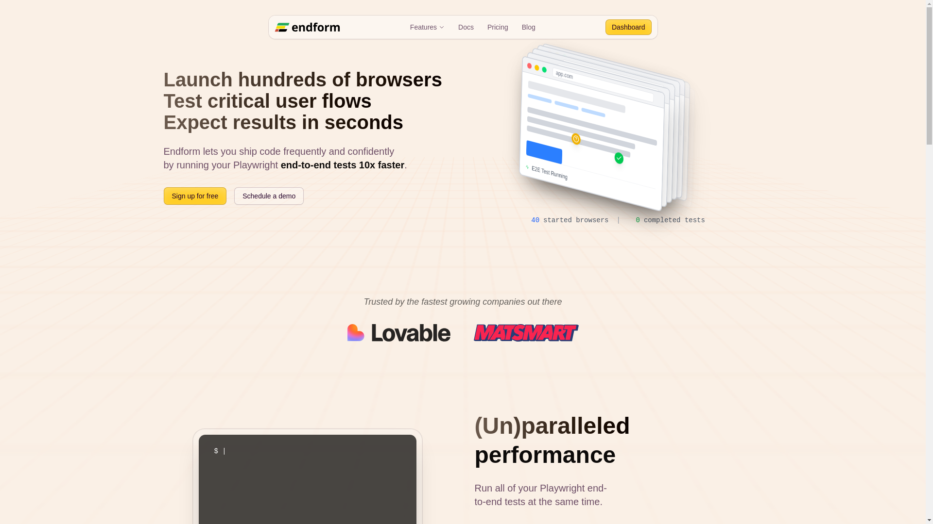 website screenshot of https://teamendform.com/
