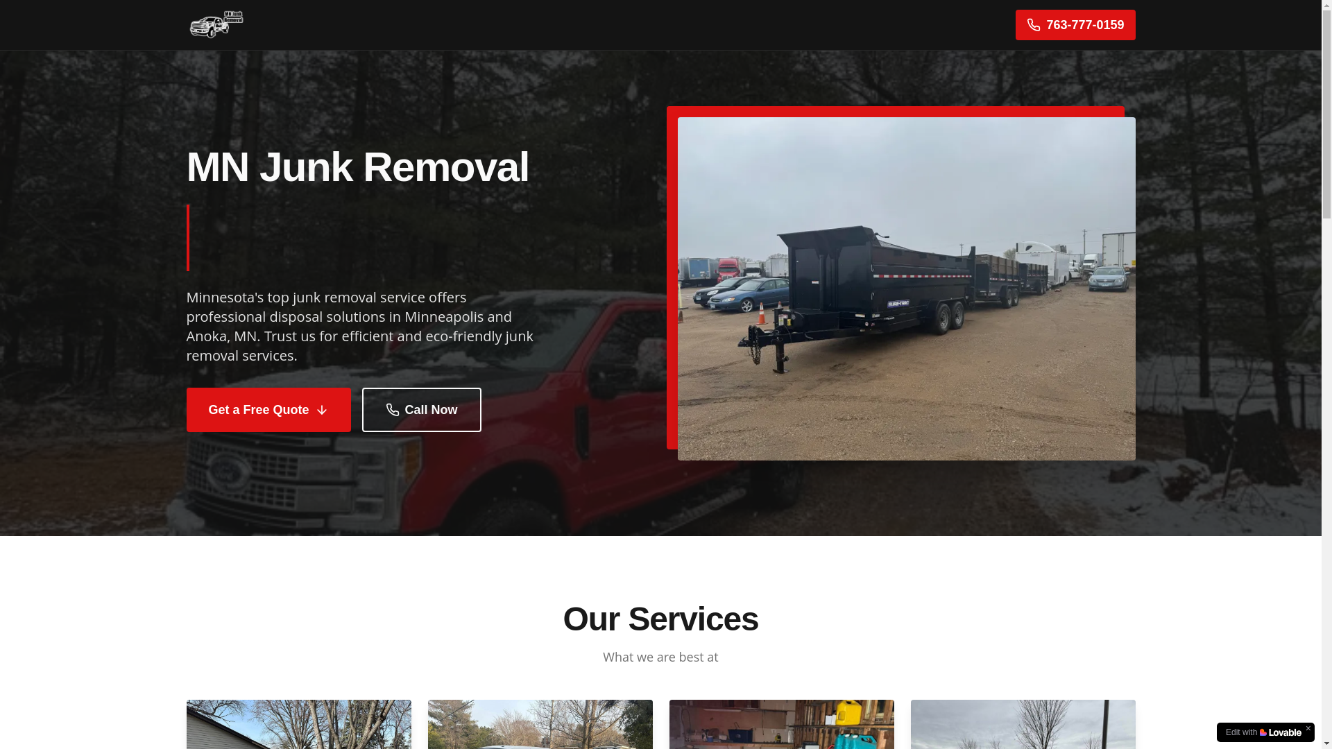 website screenshot of https://mnservicejunkremoval.site/