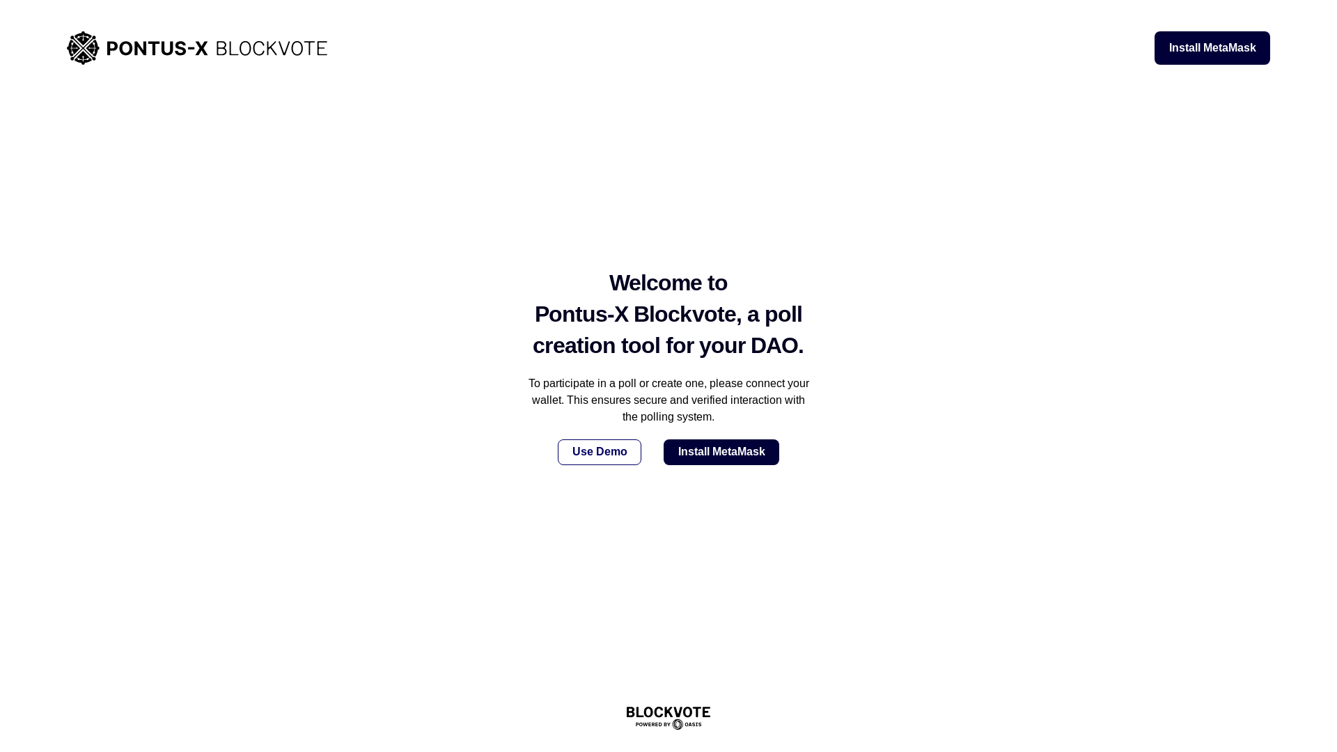 website screenshot of https://blockvote-app-pontusx.pages.dev/