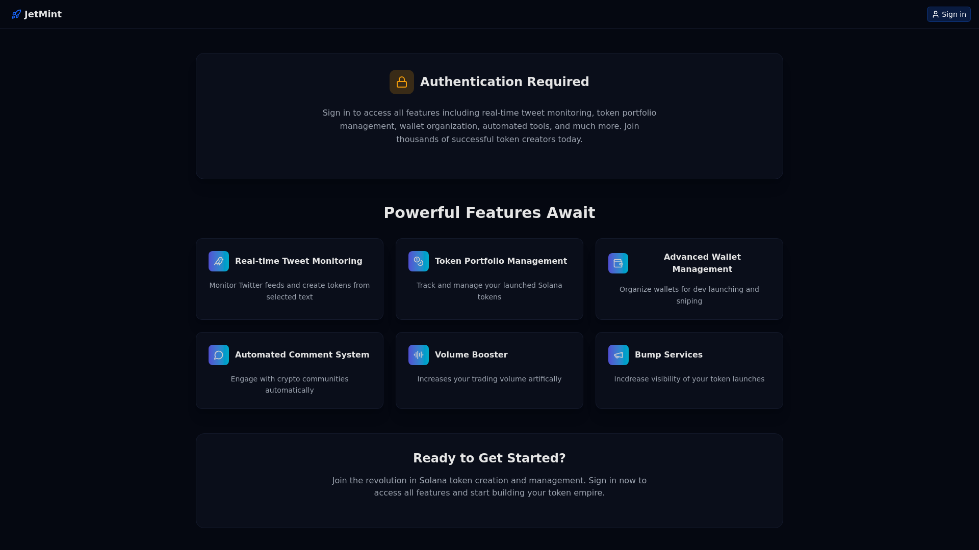 website screenshot of https://jetmint.pages.dev/