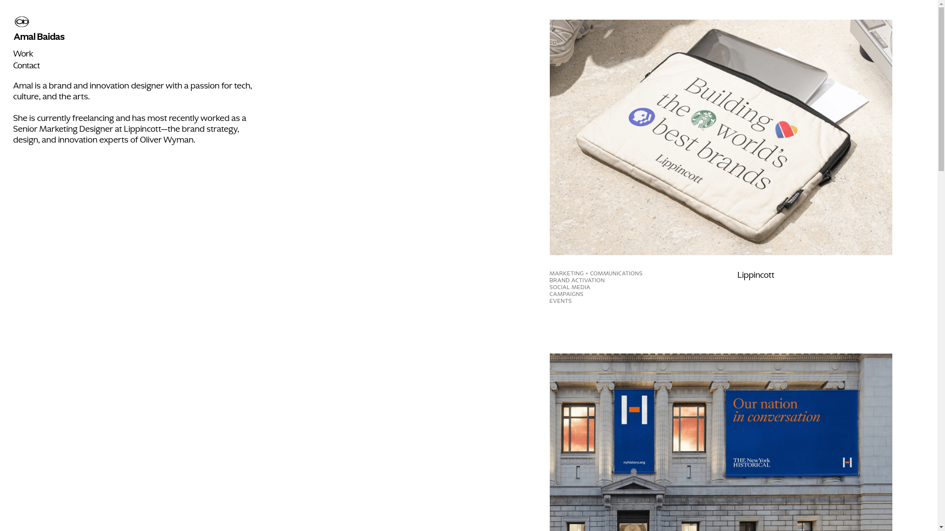 website screenshot of https://amalbaidas.design/