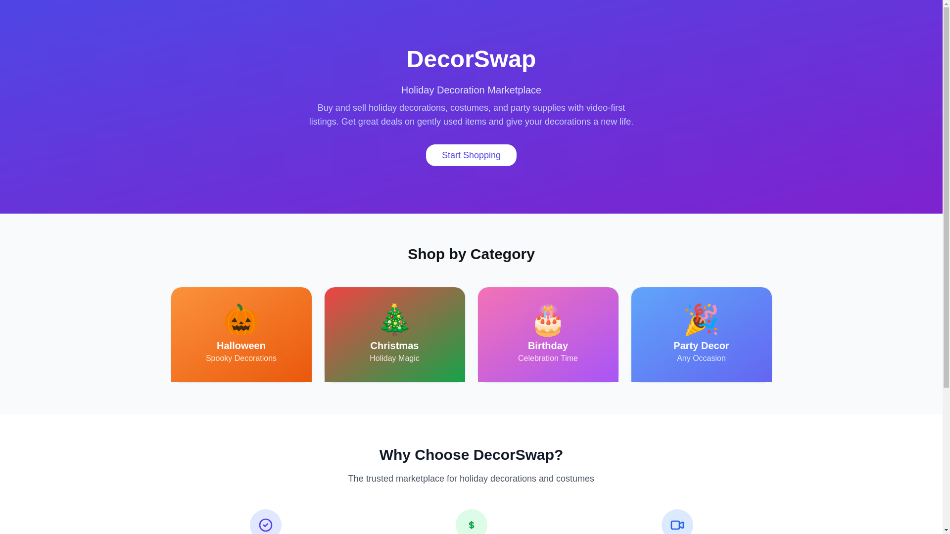 website screenshot of https://decorexchange.org/