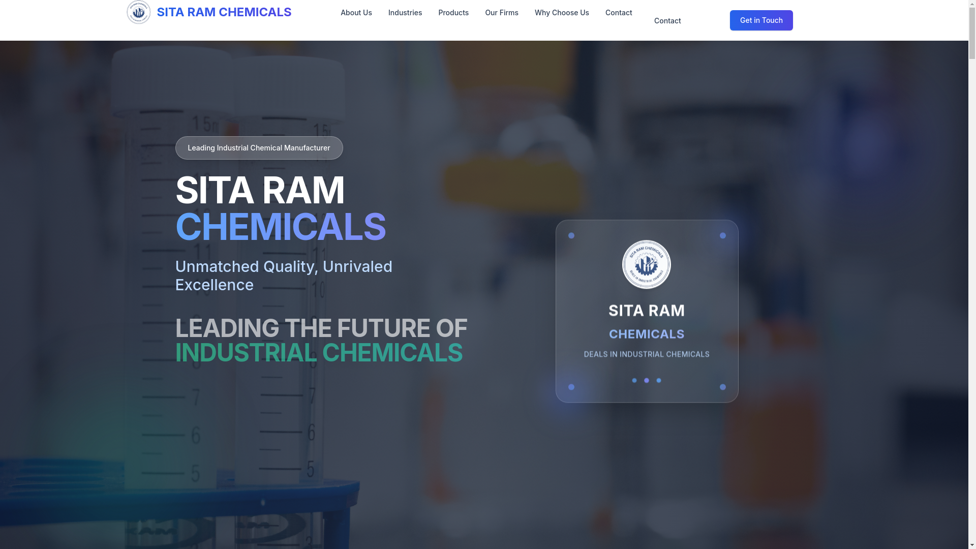 website screenshot of https://sitaramchemicals.in/