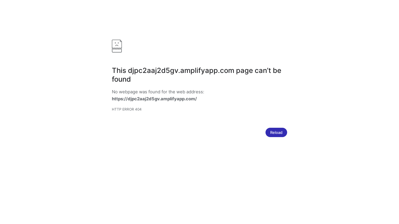website screenshot of https://djpc2aaj2d5gv.amplifyapp.com/