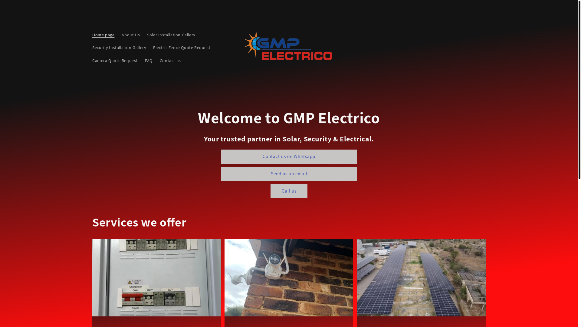 website screenshot of https://gmpelectrico.co.za