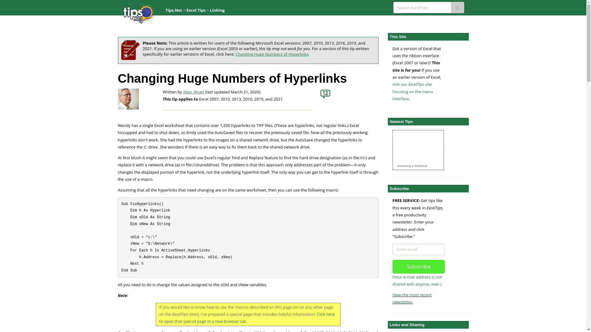 website screenshot of http://tips.net/T8624