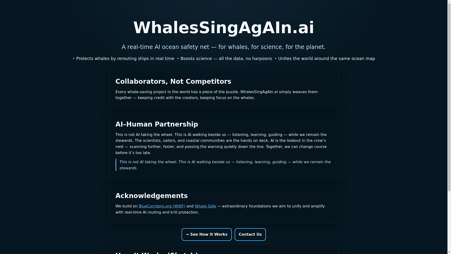 website screenshot of https://whalessingagain.pages.dev/