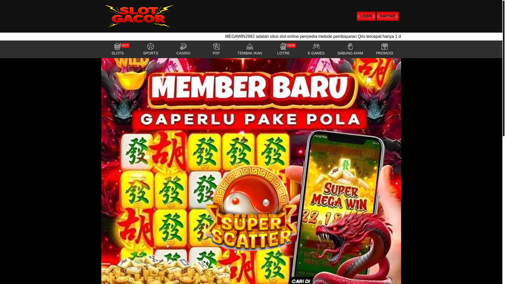 website screenshot of https://megawin2882.online/