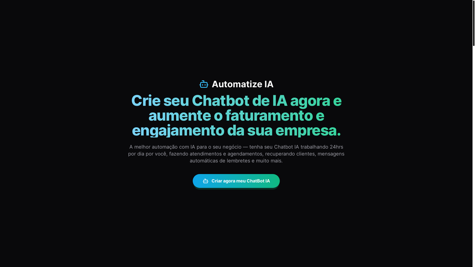 website screenshot of https://automatizeia.space/
