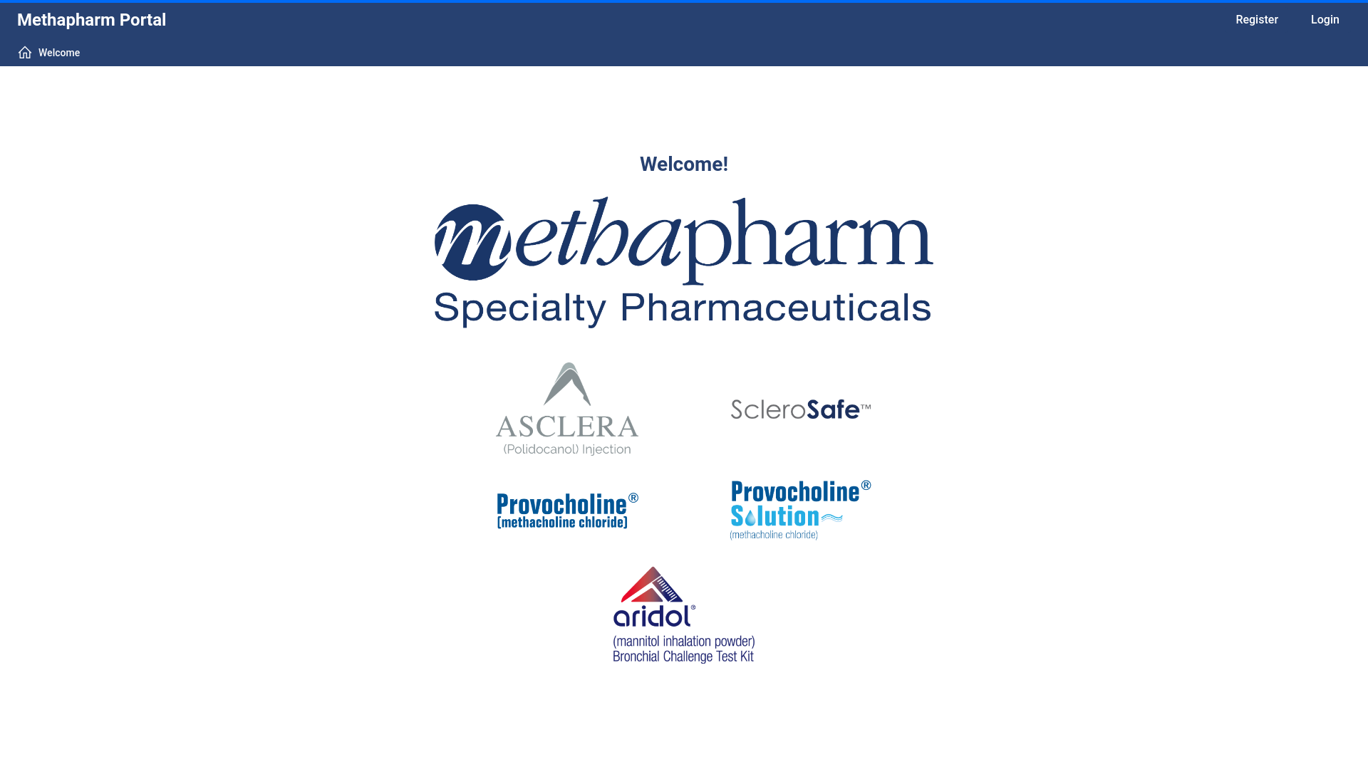 website screenshot of https://integralapps.com/methapharm-portal