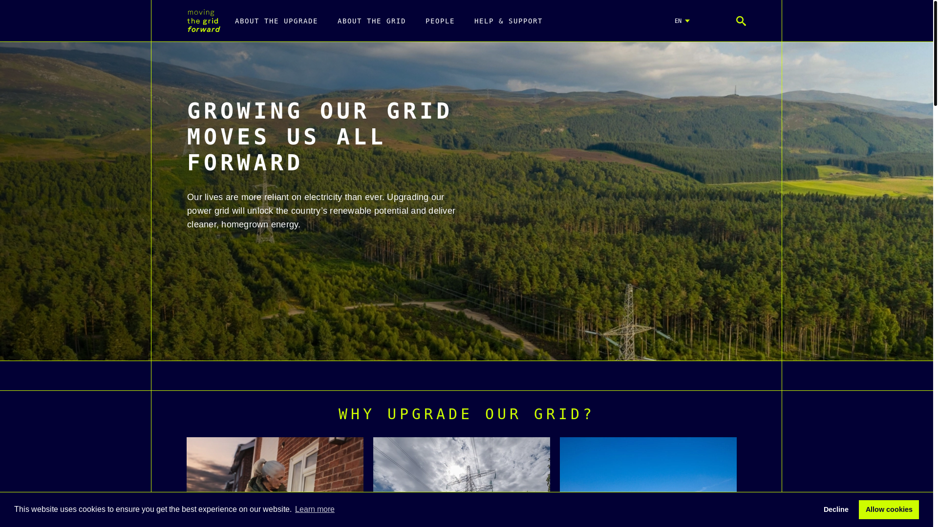 website screenshot of https://movingthegridforward.co.uk/