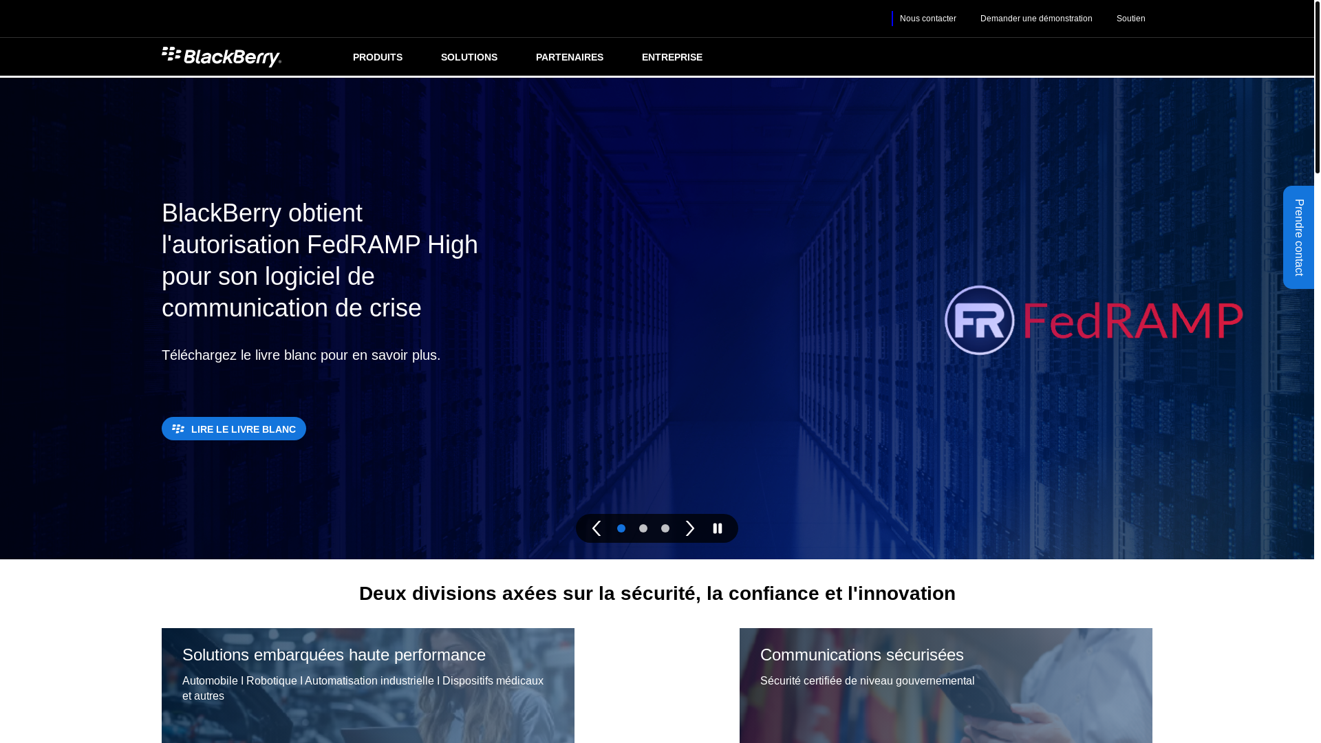 website screenshot of https://blackberry.com