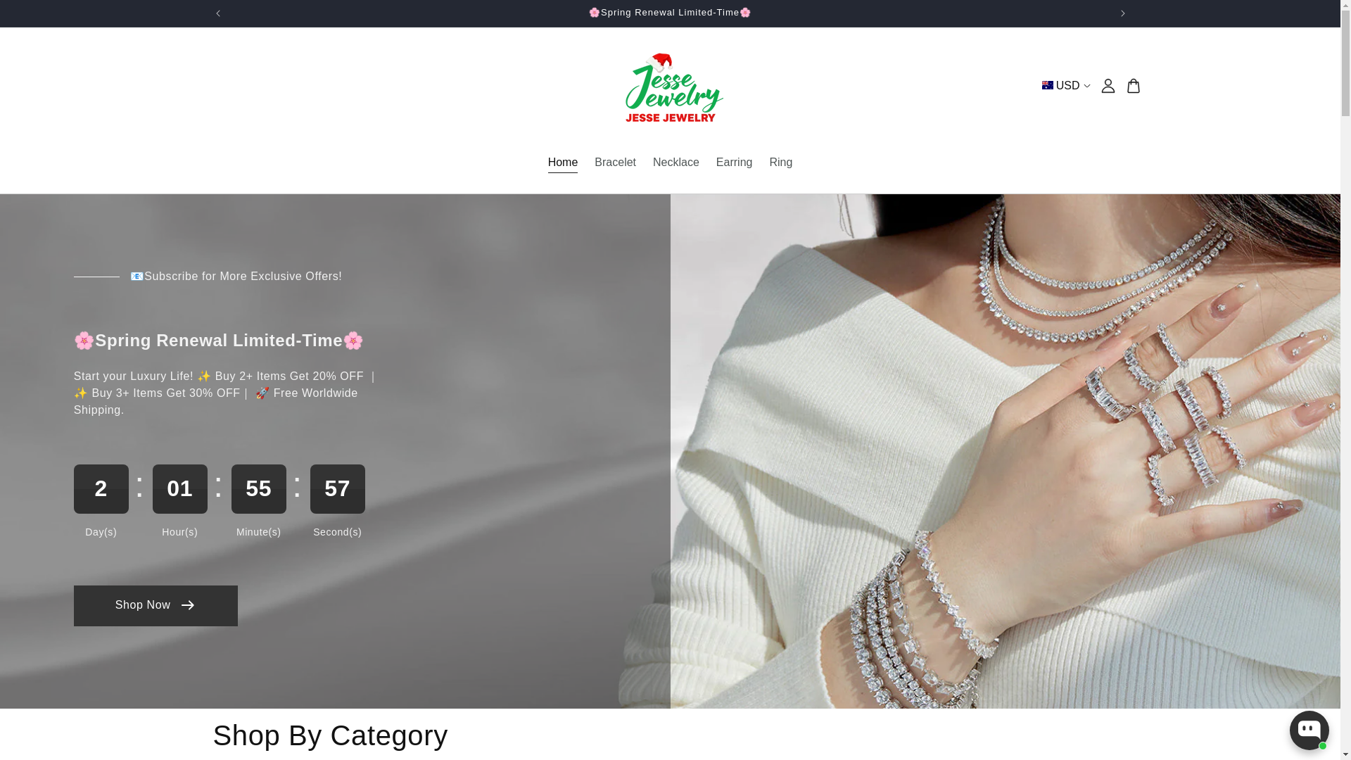 website screenshot of https://jessejewelrey.shop/