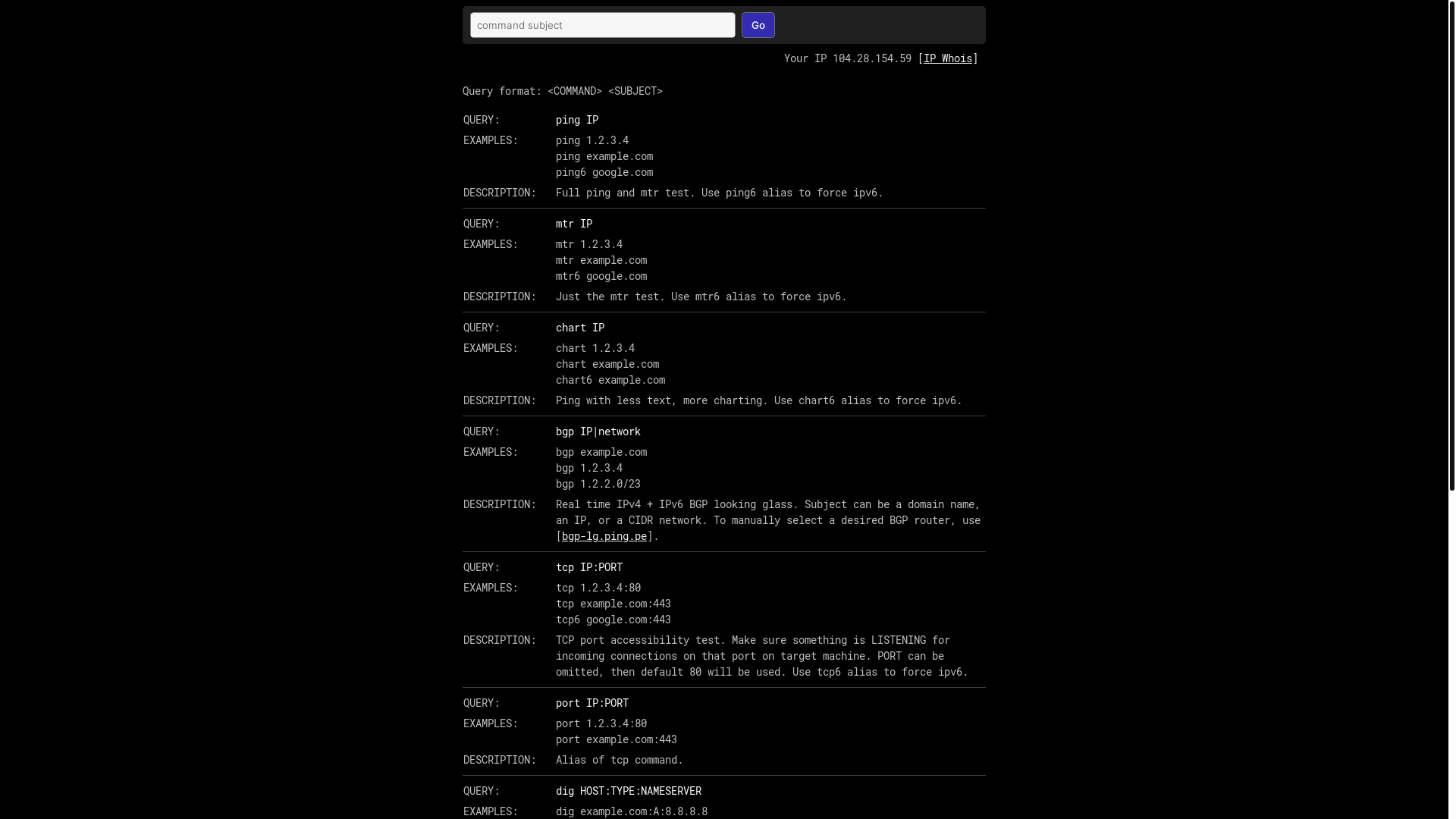 website screenshot of https://ping.pe/