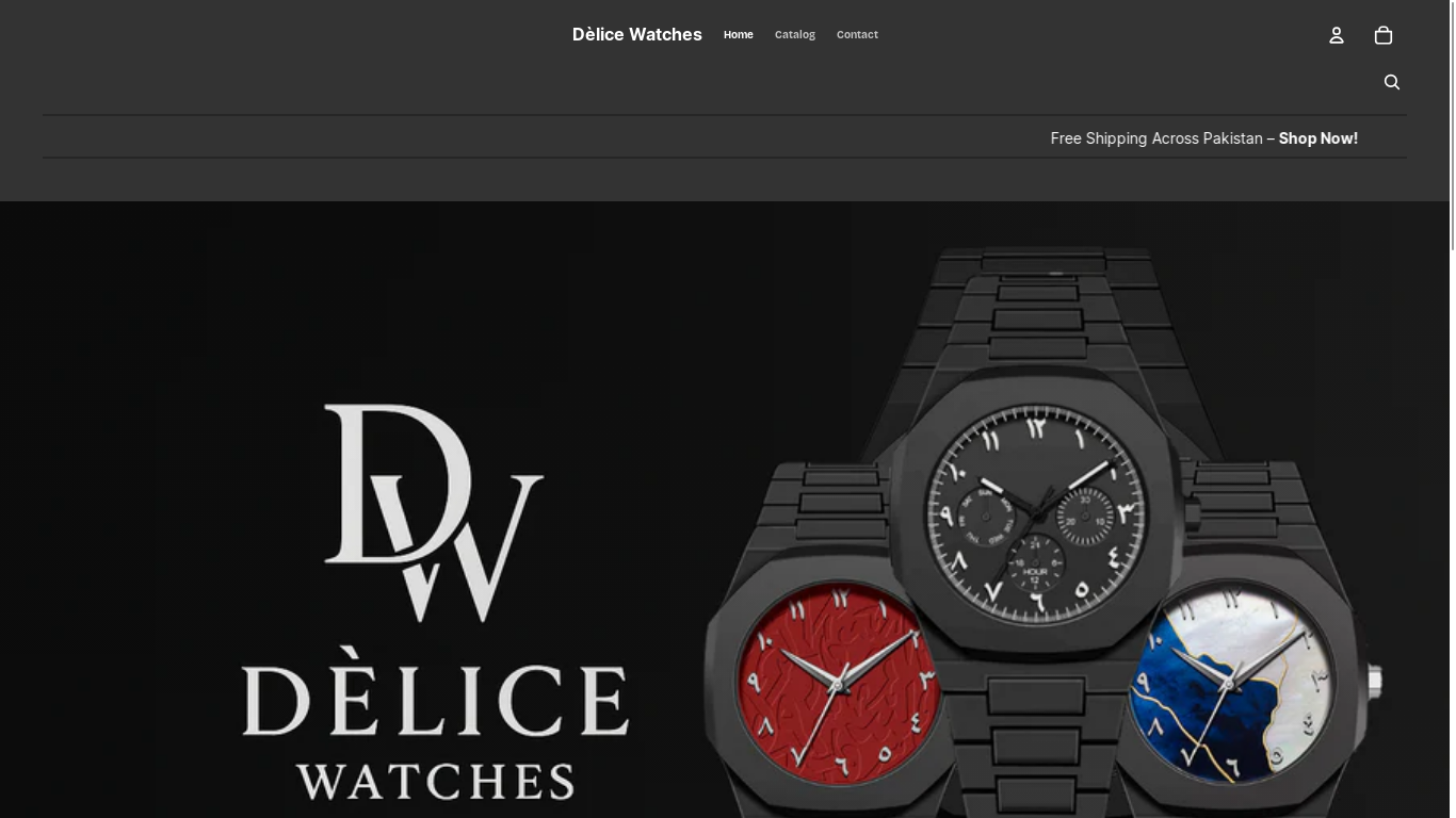 website screenshot of https://delicewatches.com/
