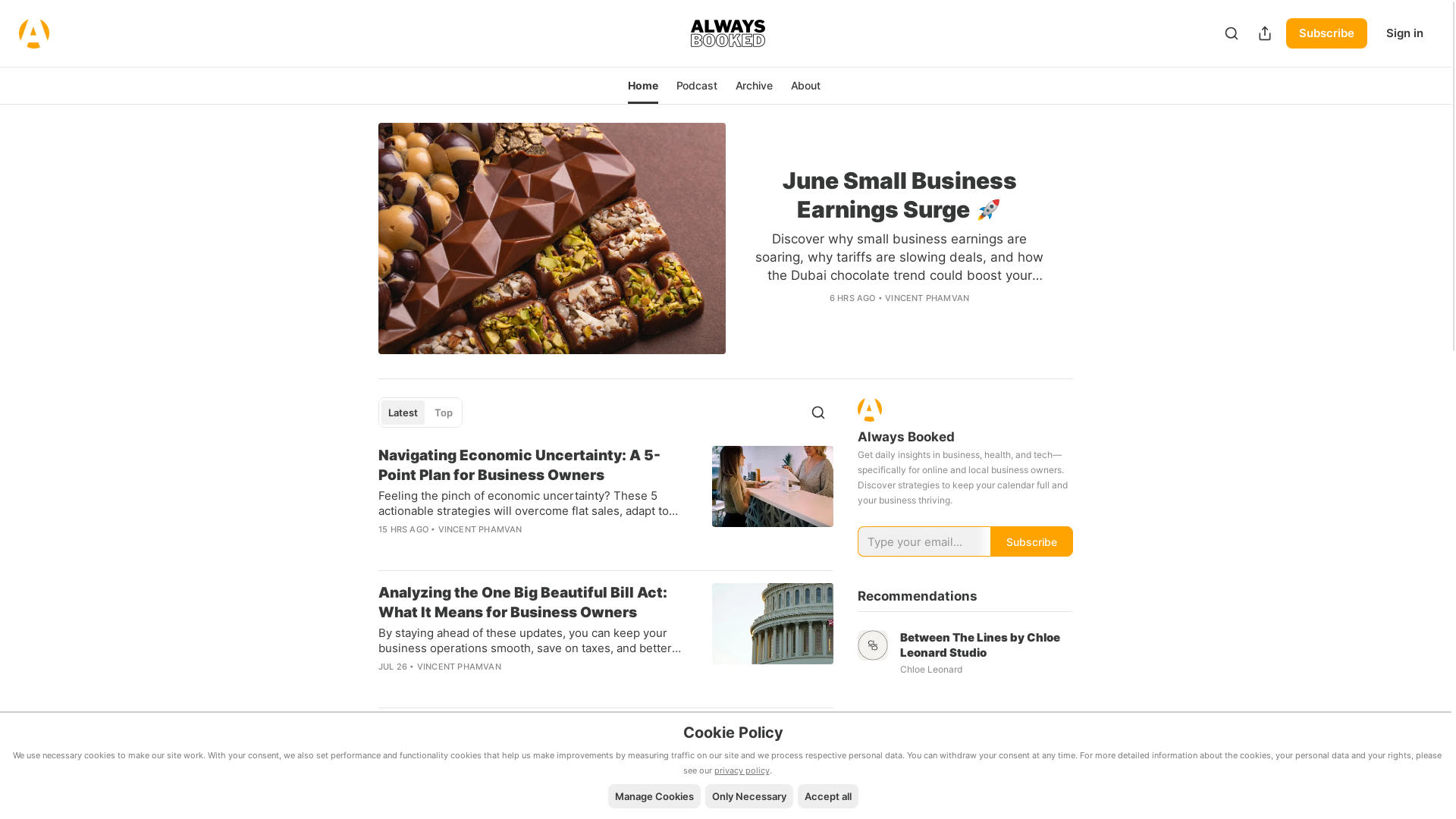 website screenshot of https://alwaysbookedco.com/