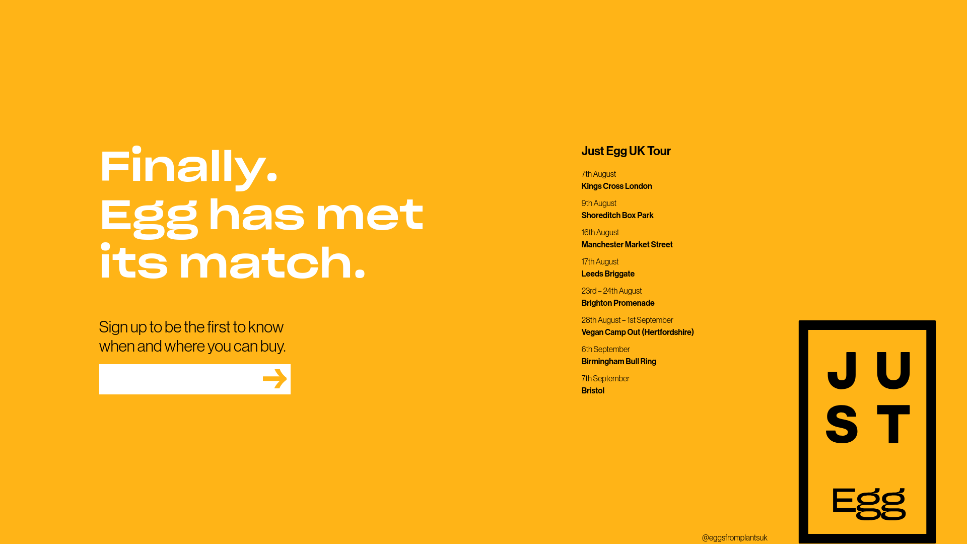 website screenshot of https://eggsfromplants.co.uk/