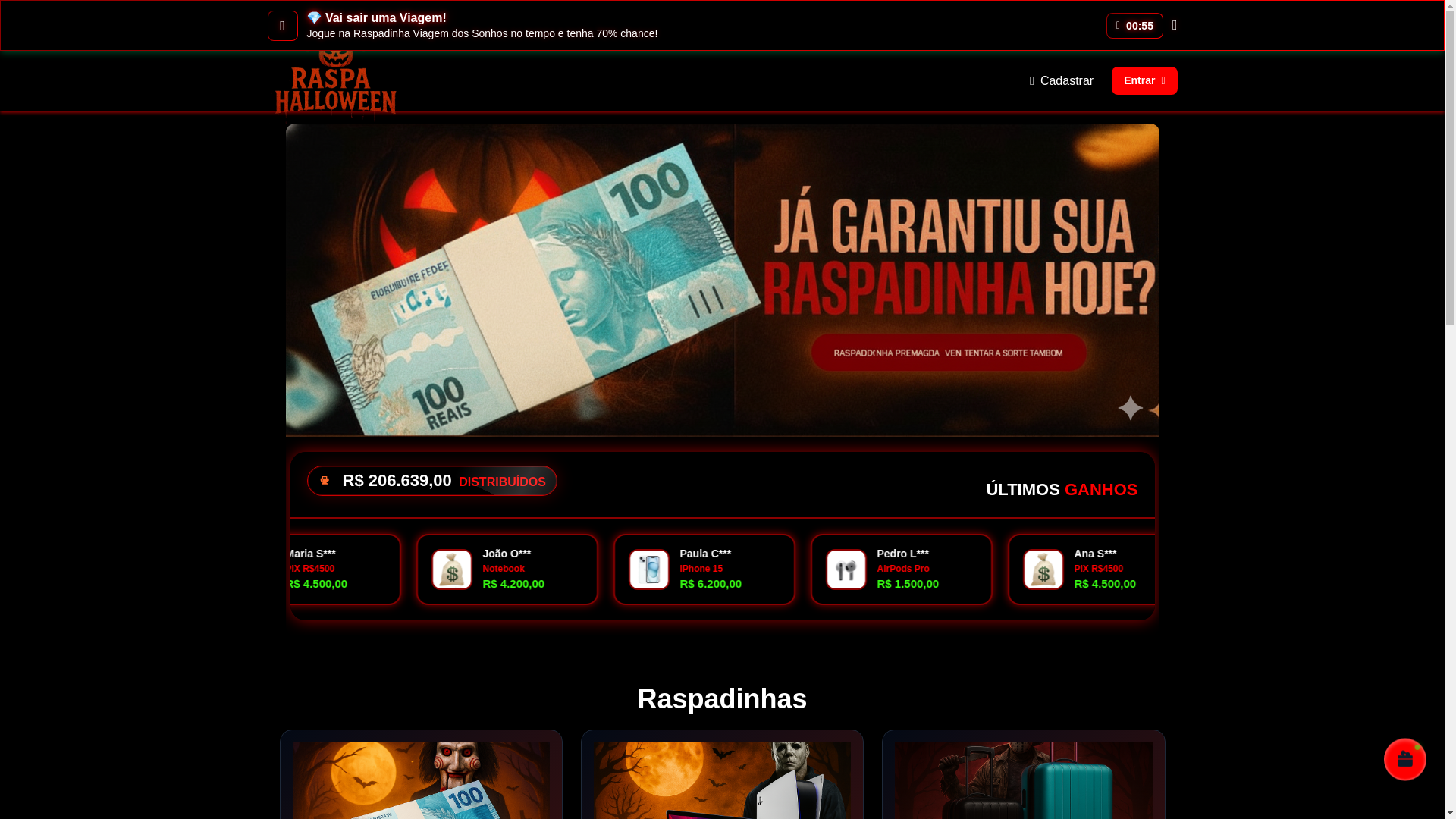 website screenshot of https://raspa2halloween.site/