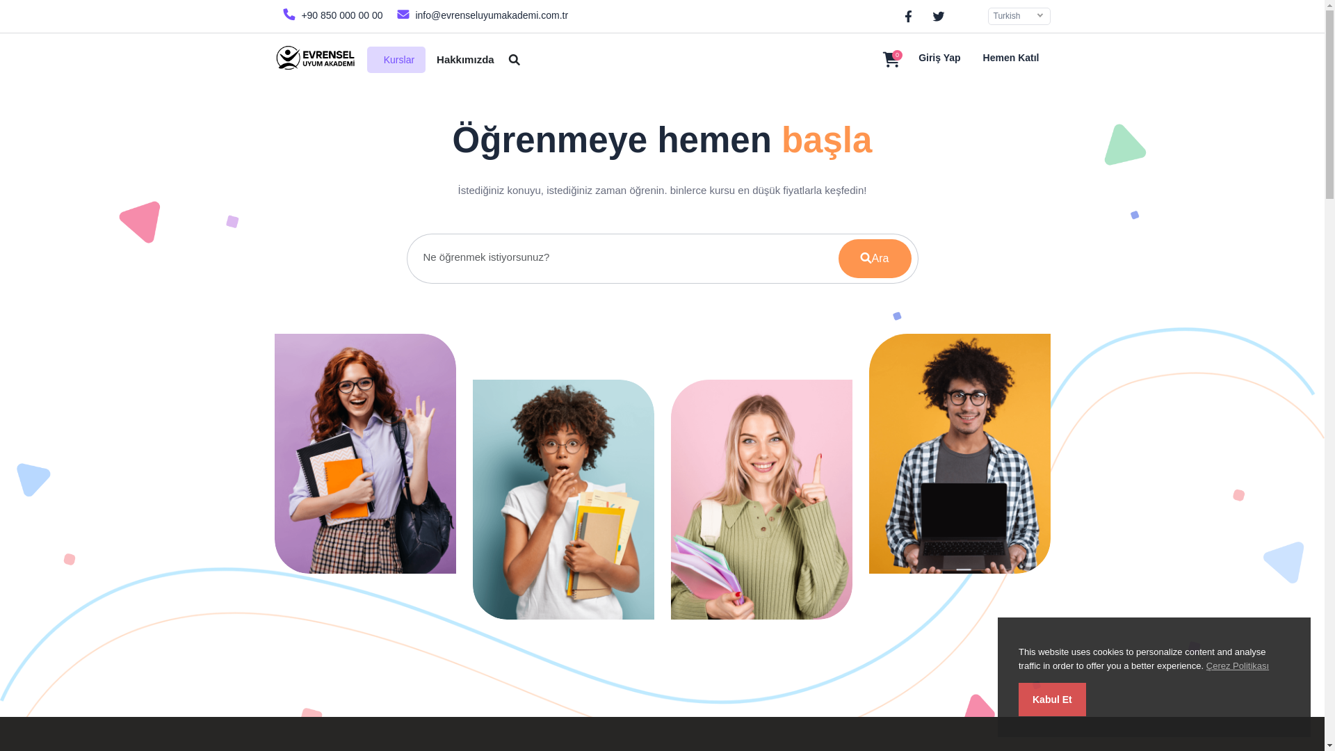 website screenshot of https://evrenseluyumakademi.com.tr/