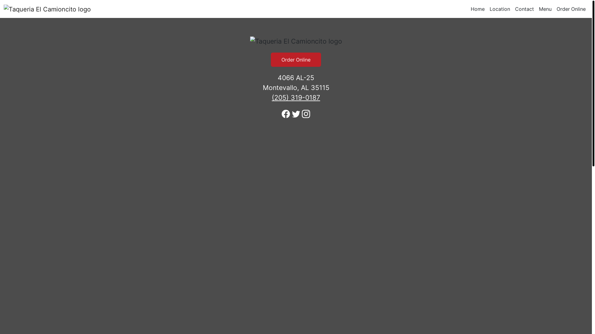 website screenshot of https://taqueriaelcamioncitoal.com/