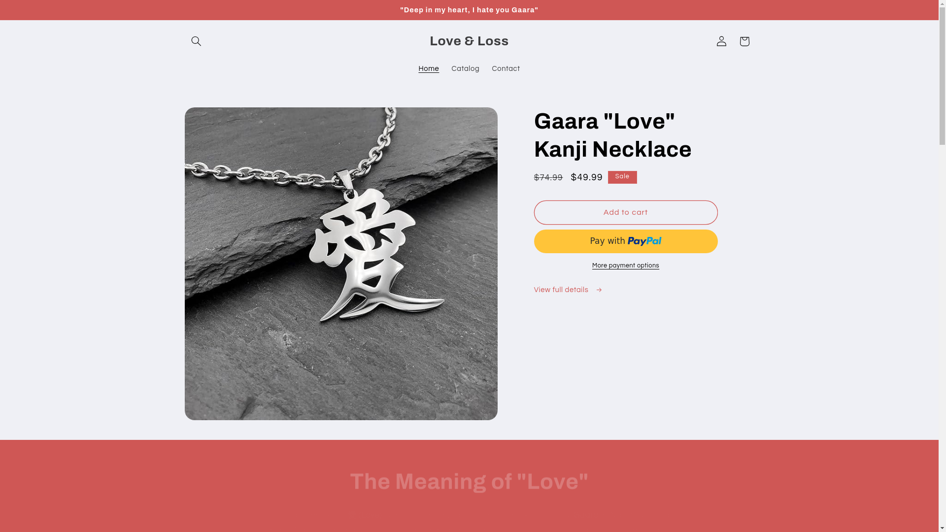 website screenshot of https://loveandloss.shop/
