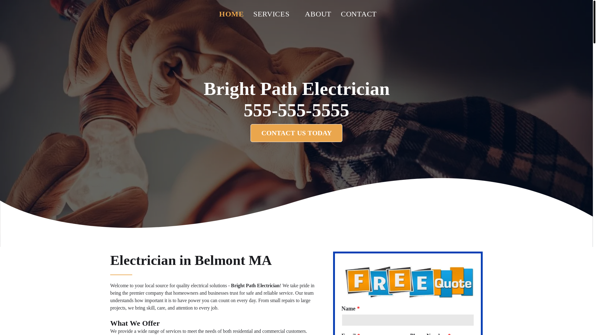website screenshot of https://electricianbelmontma.com/