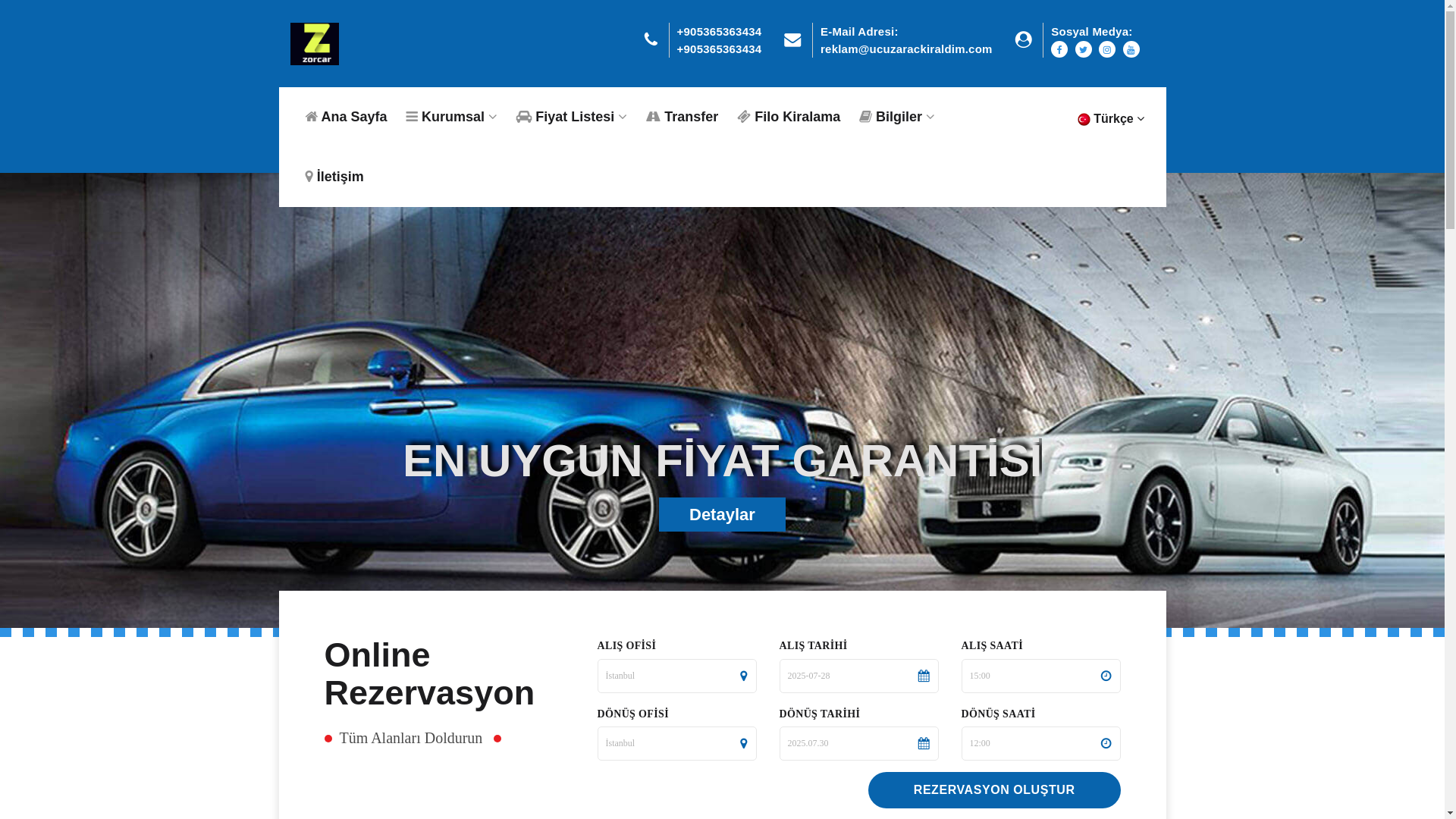 website screenshot of https://ucuzarackiraldim.com/