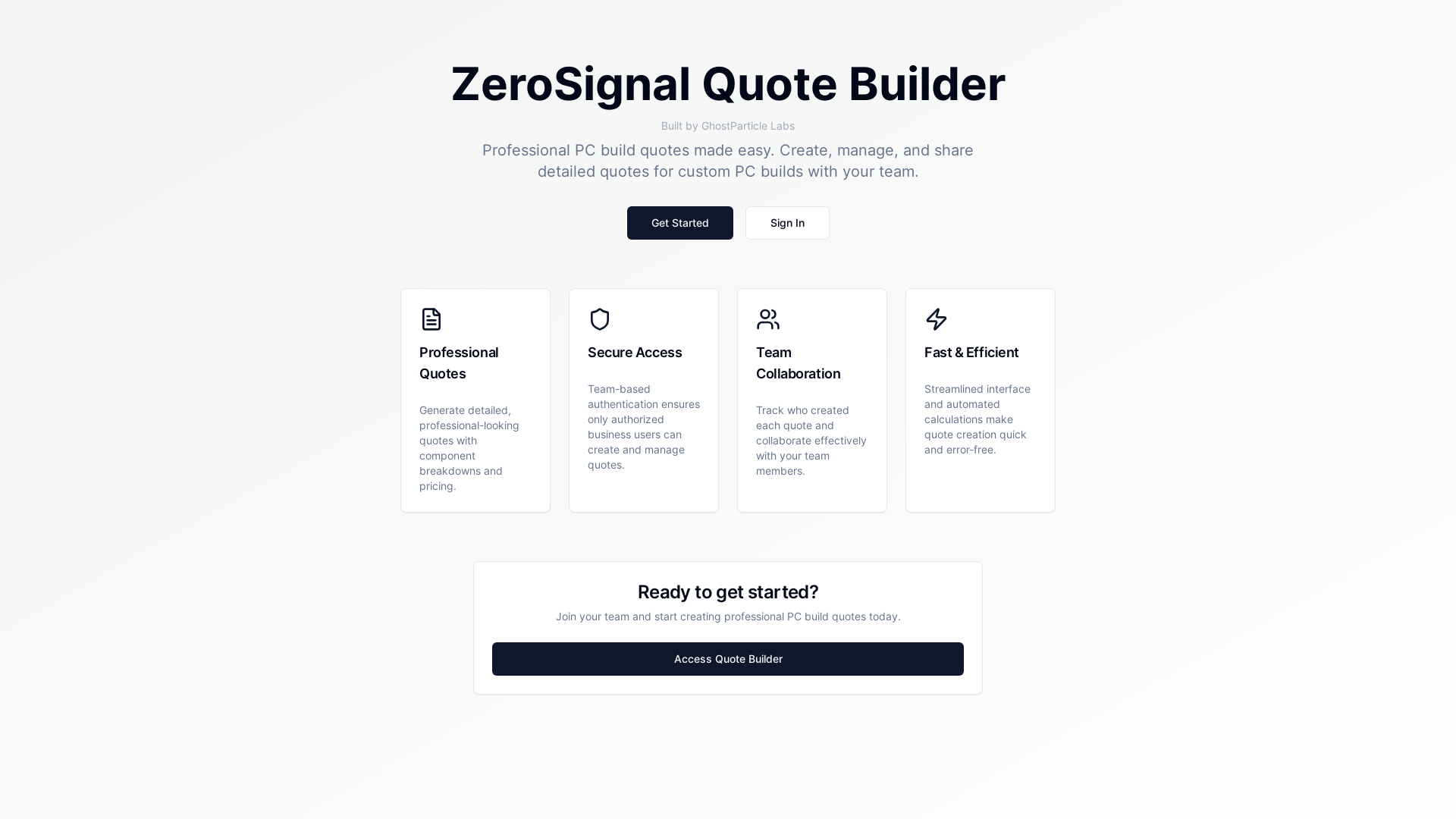 website screenshot of https://zerosignal-quote2.pages.dev/