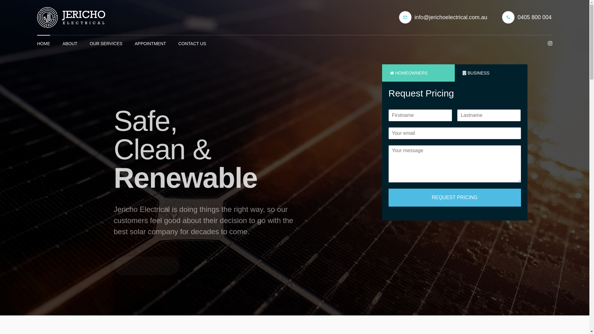 website screenshot of https://jerichoelectrical.online/