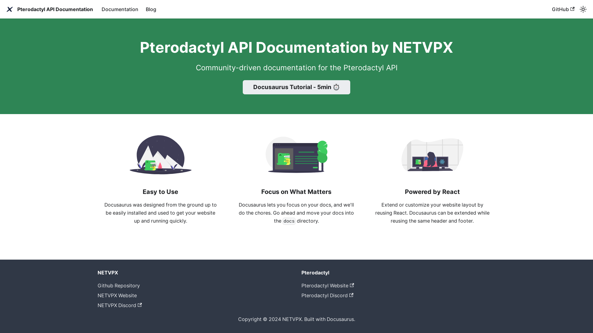 website screenshot of https://pterodactyl-api-docs.pages.dev/