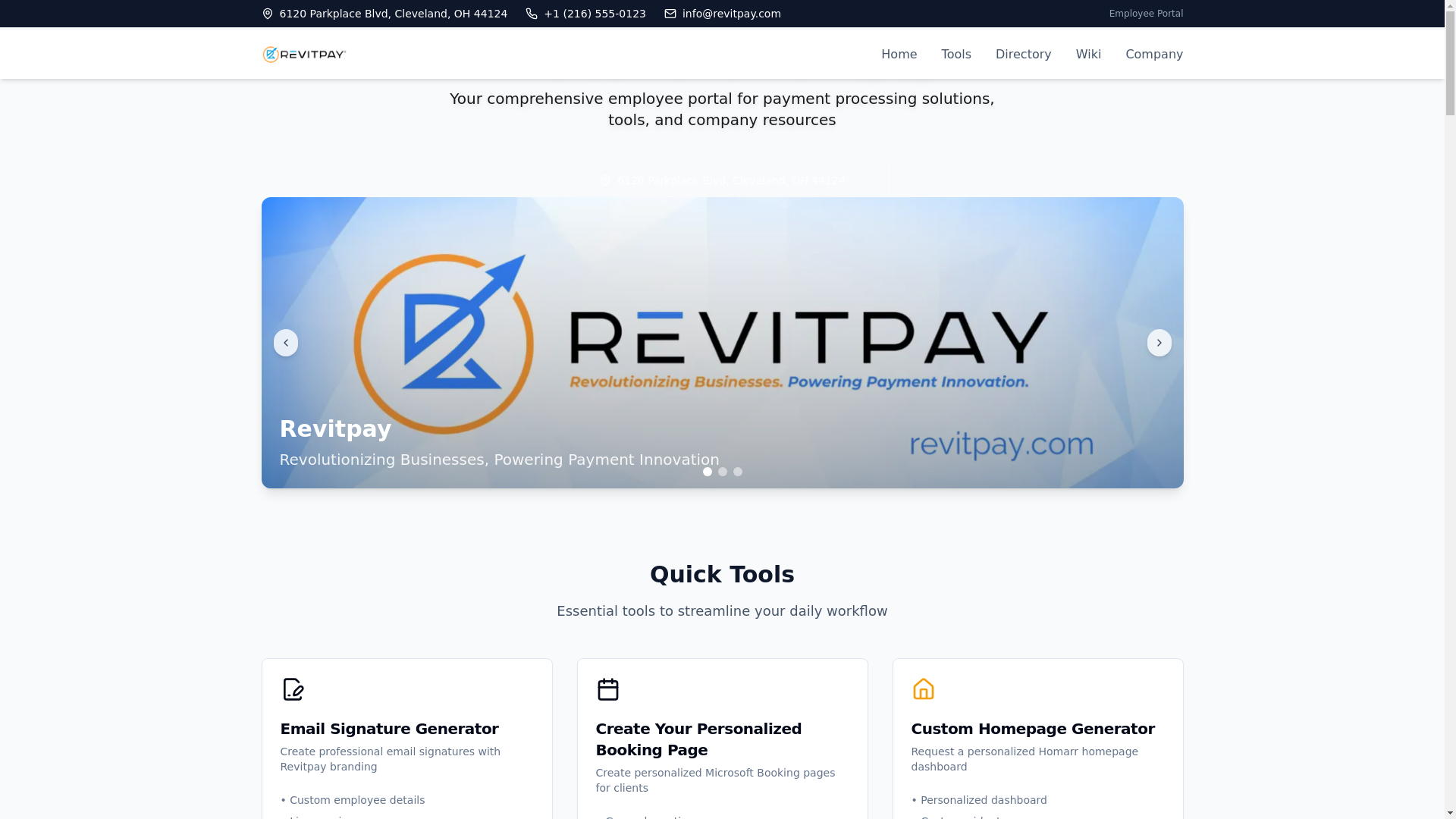website screenshot of https://revitpay-employee.com/