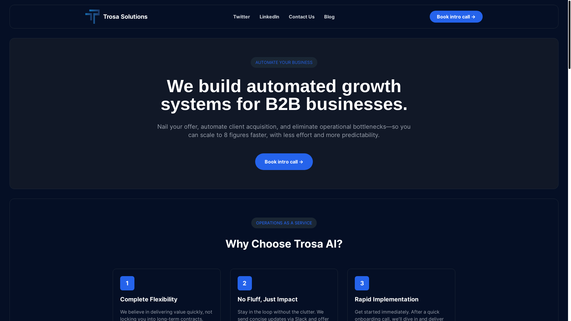 website screenshot of https://clicktrosa.com/