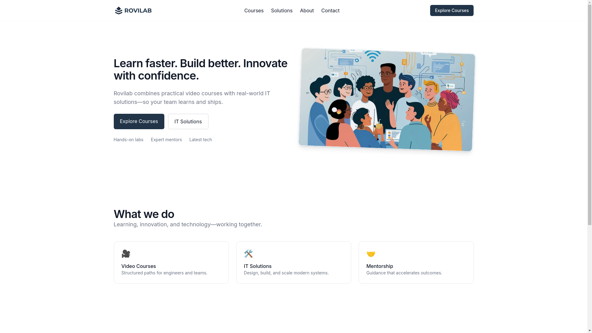 website screenshot of https://rovilab-academy-admin.pages.dev/