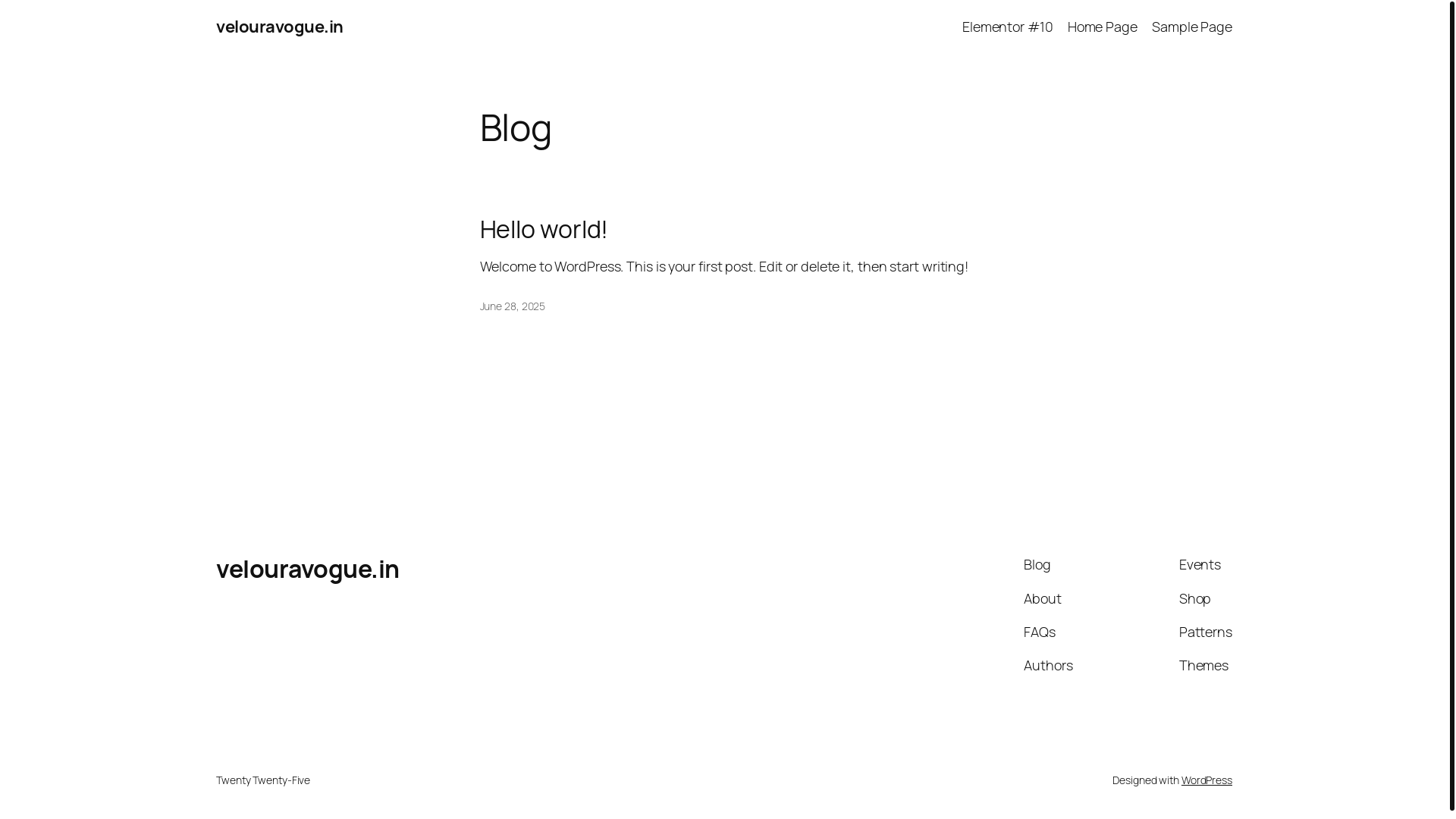 website screenshot of https://velouravogue.in/