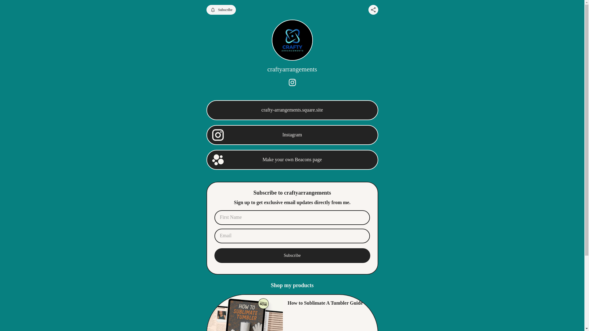 website screenshot of https://craftyarrangements.com/