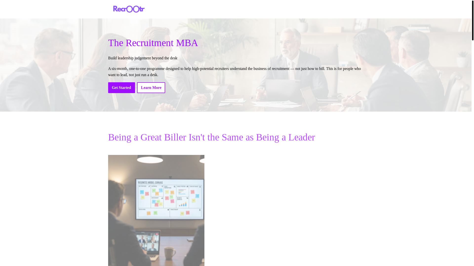 website screenshot of https://recrootrmba.info/