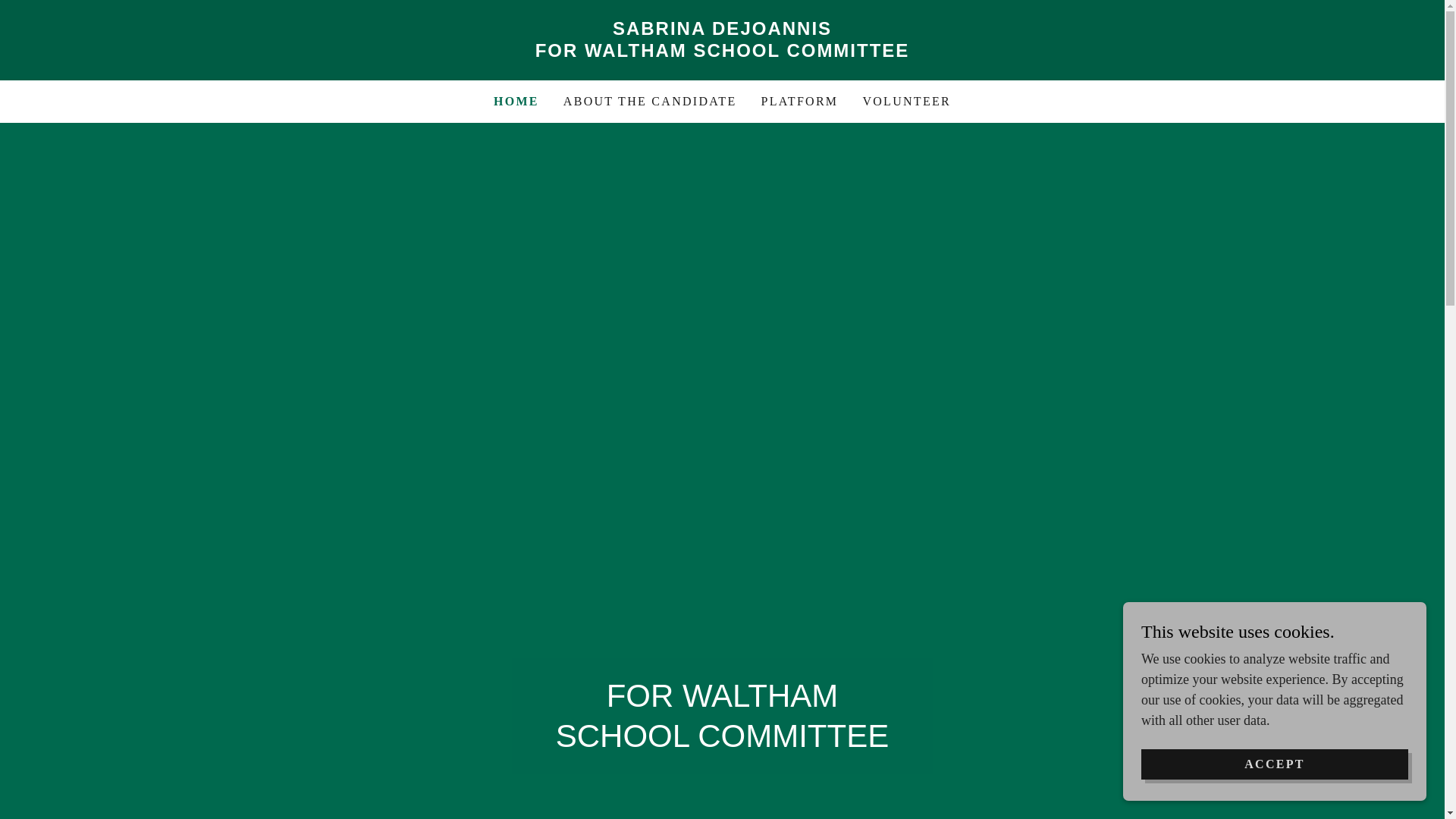 website screenshot of https://sabrinaforwalthamschools.com/