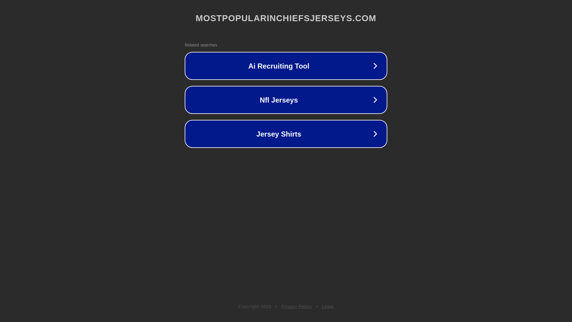 website screenshot of https://mostpopularinchiefsjerseys.com/