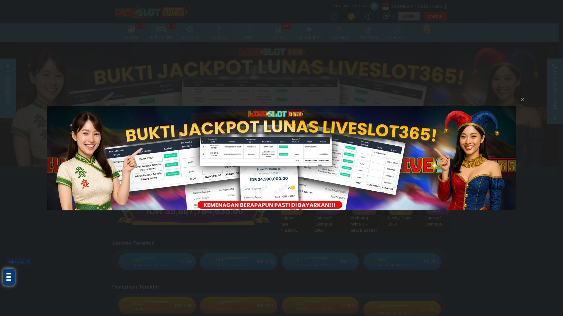 website screenshot of https://liveslot365-paus15.shop/