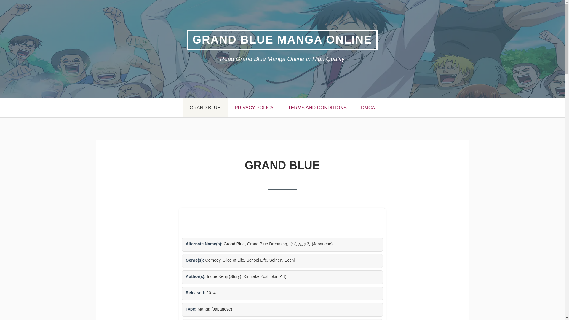 website screenshot of https://grandbluemangafree.com/