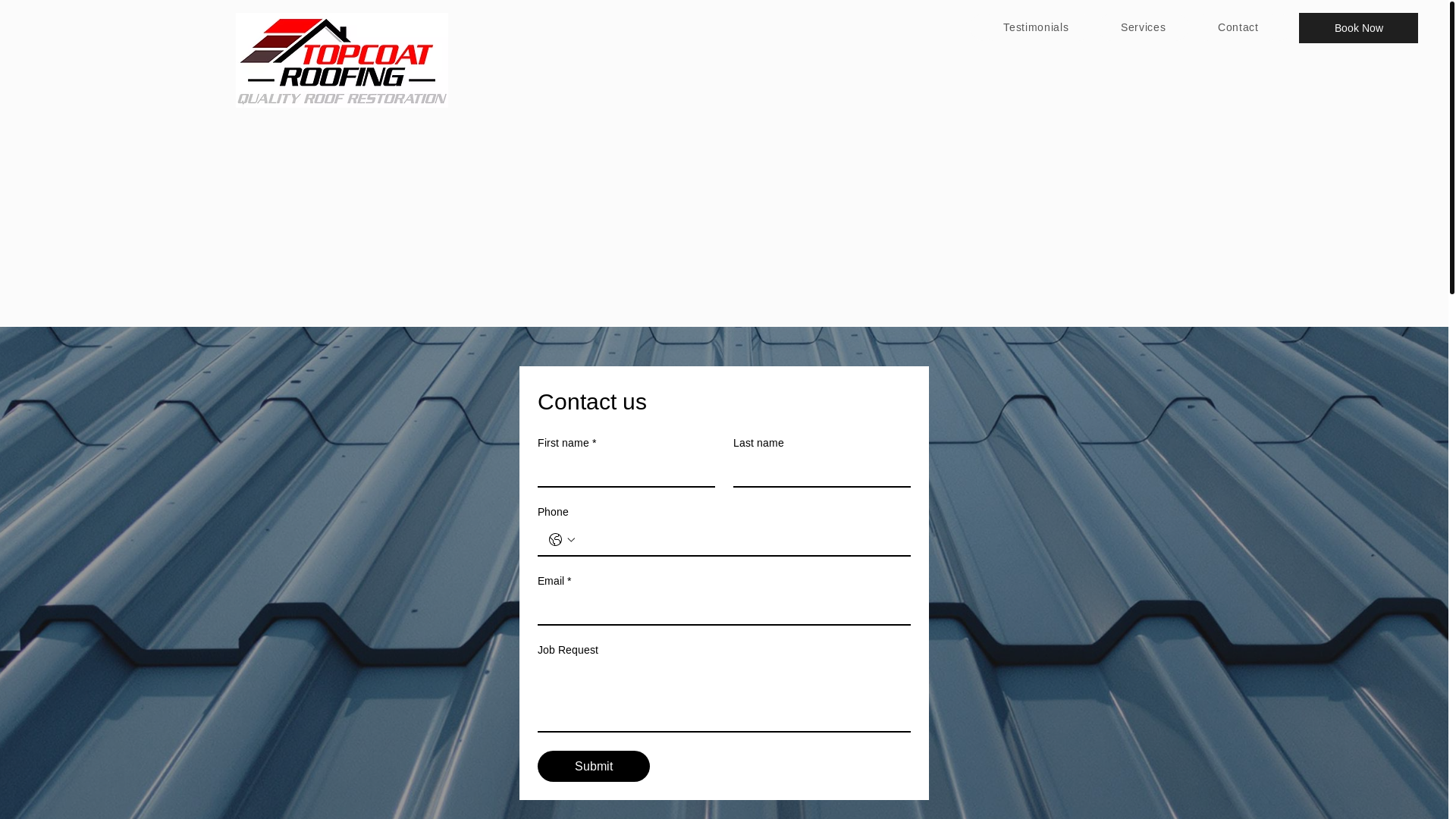 website screenshot of https://topcoatroofingco.com/