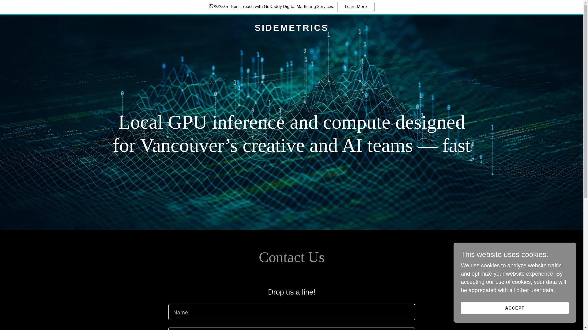 website screenshot of https://sidemetrics.ca/