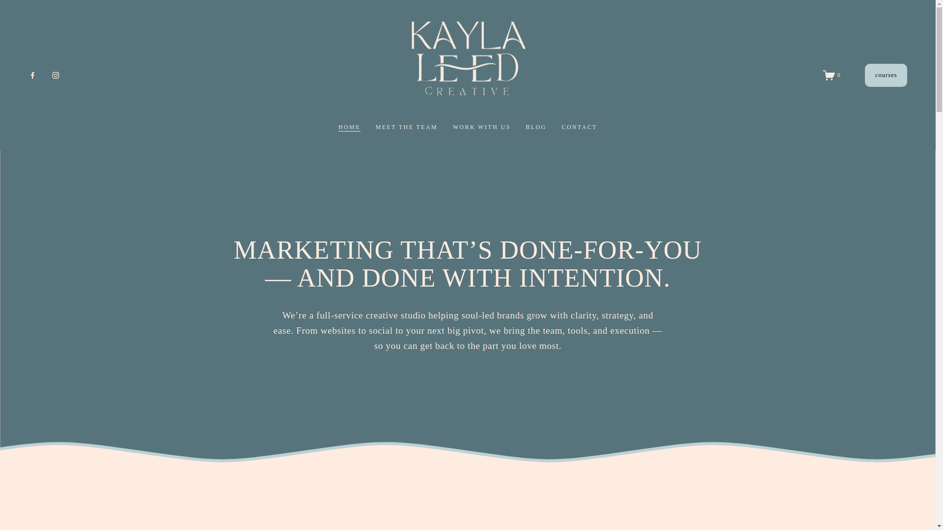 website screenshot of https://kaylaleedcreative.com/