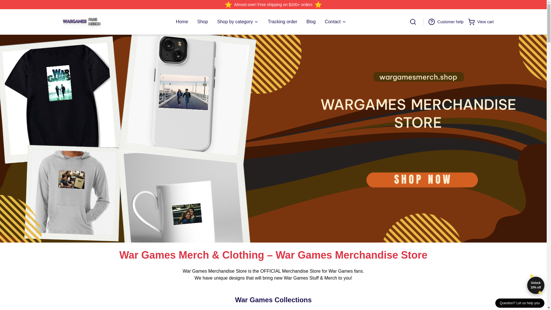 website screenshot of https://wargamesmerch.shop/