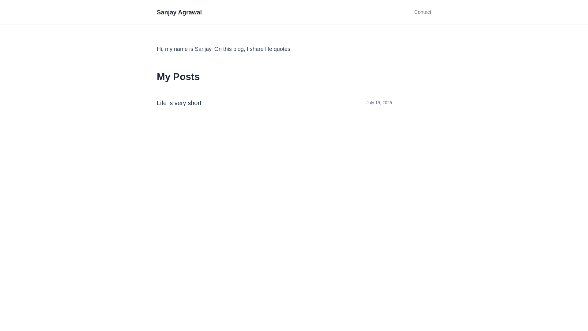 website screenshot of https://sanjayagrawal.pages.dev/
