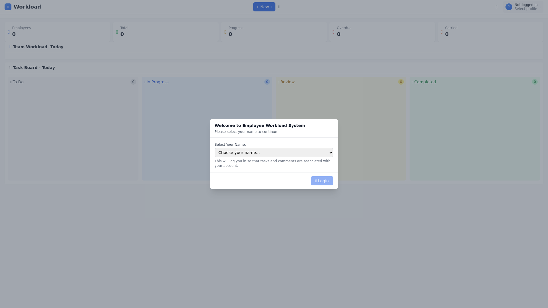 website screenshot of https://employee-workload-system.pages.dev/