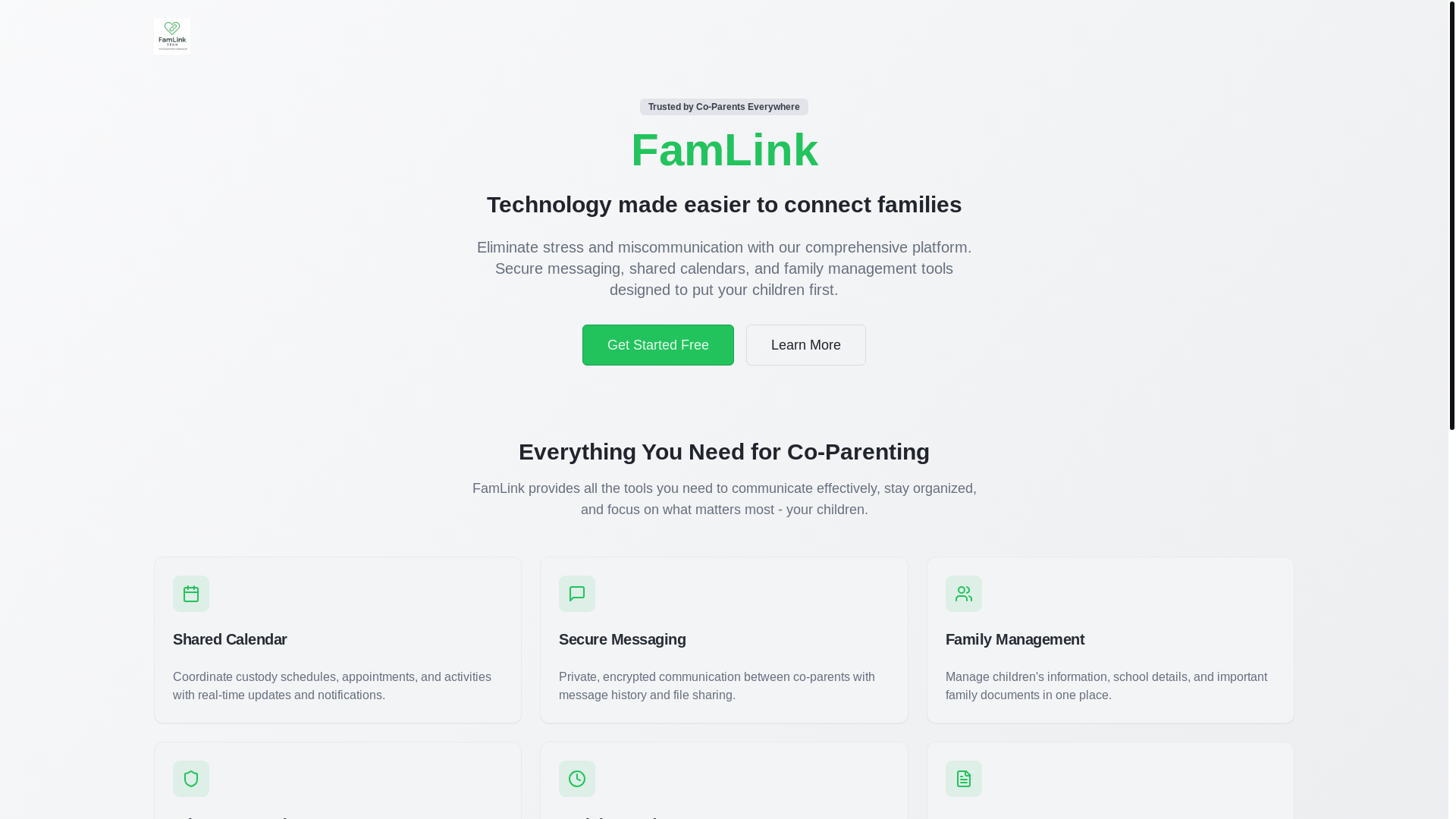 website screenshot of https://famlinktech.com/