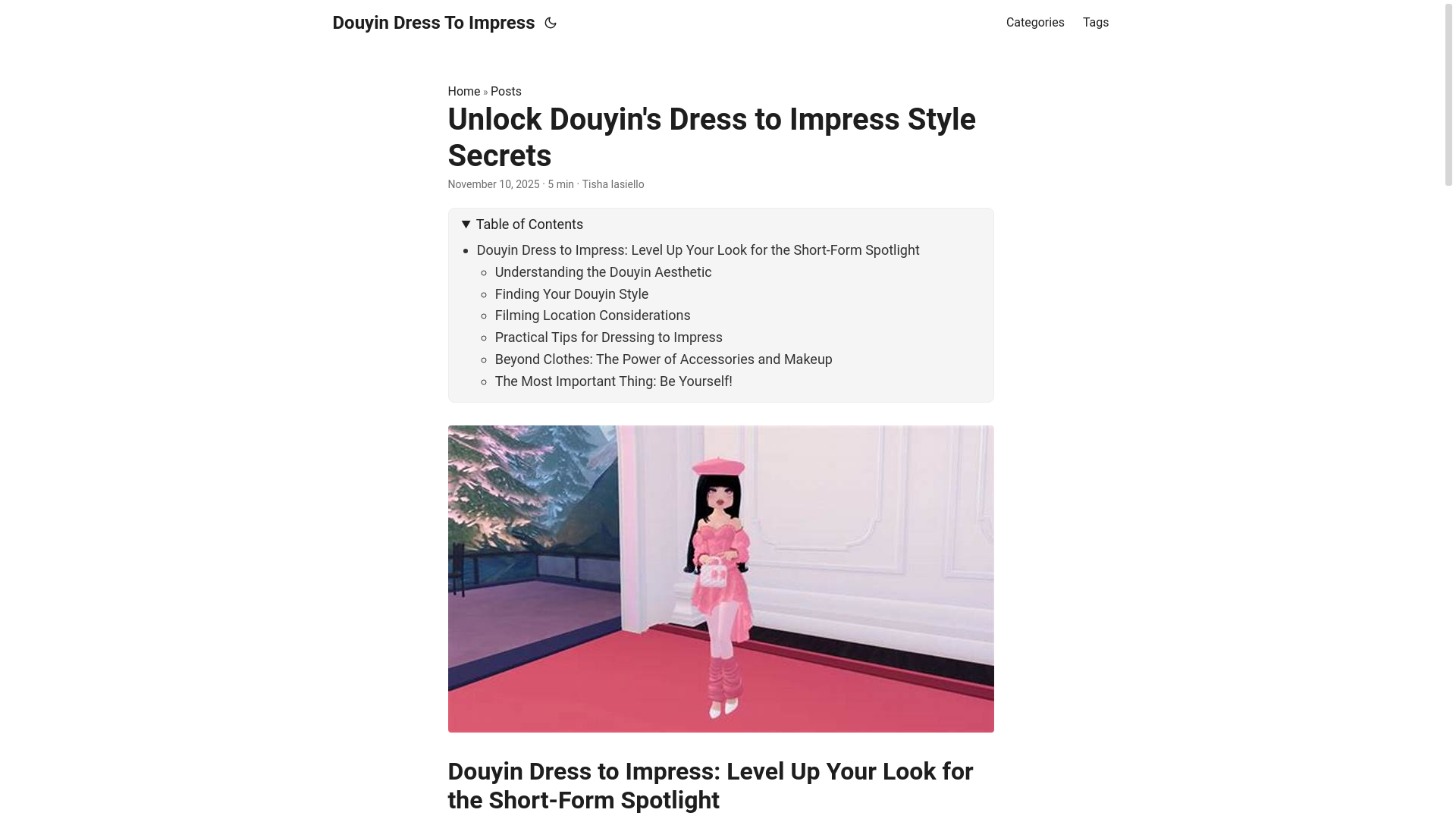 website screenshot of https://douyin-dress-to-impress.pages.dev/