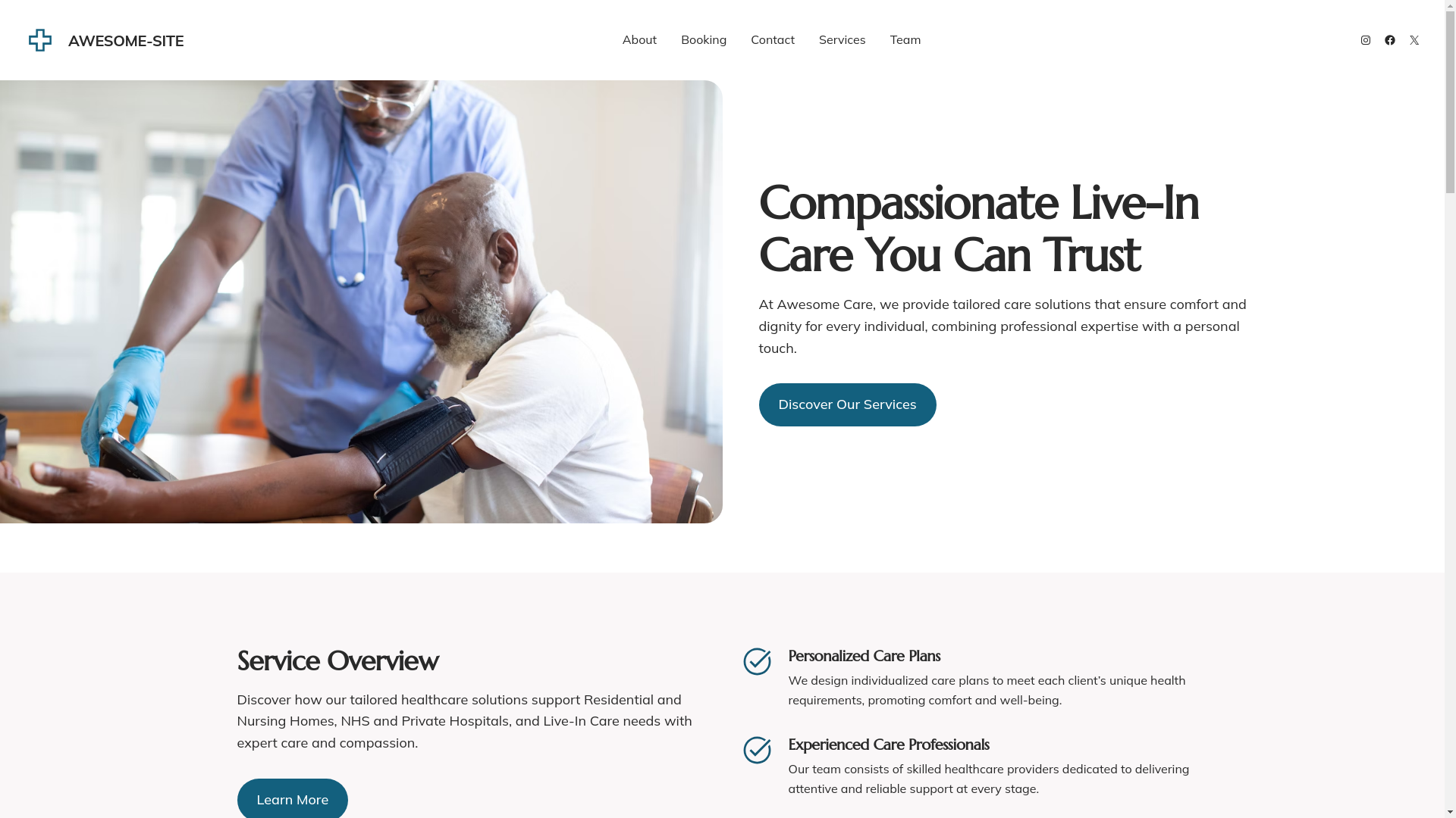 website screenshot of https://awesomecares.co.uk/